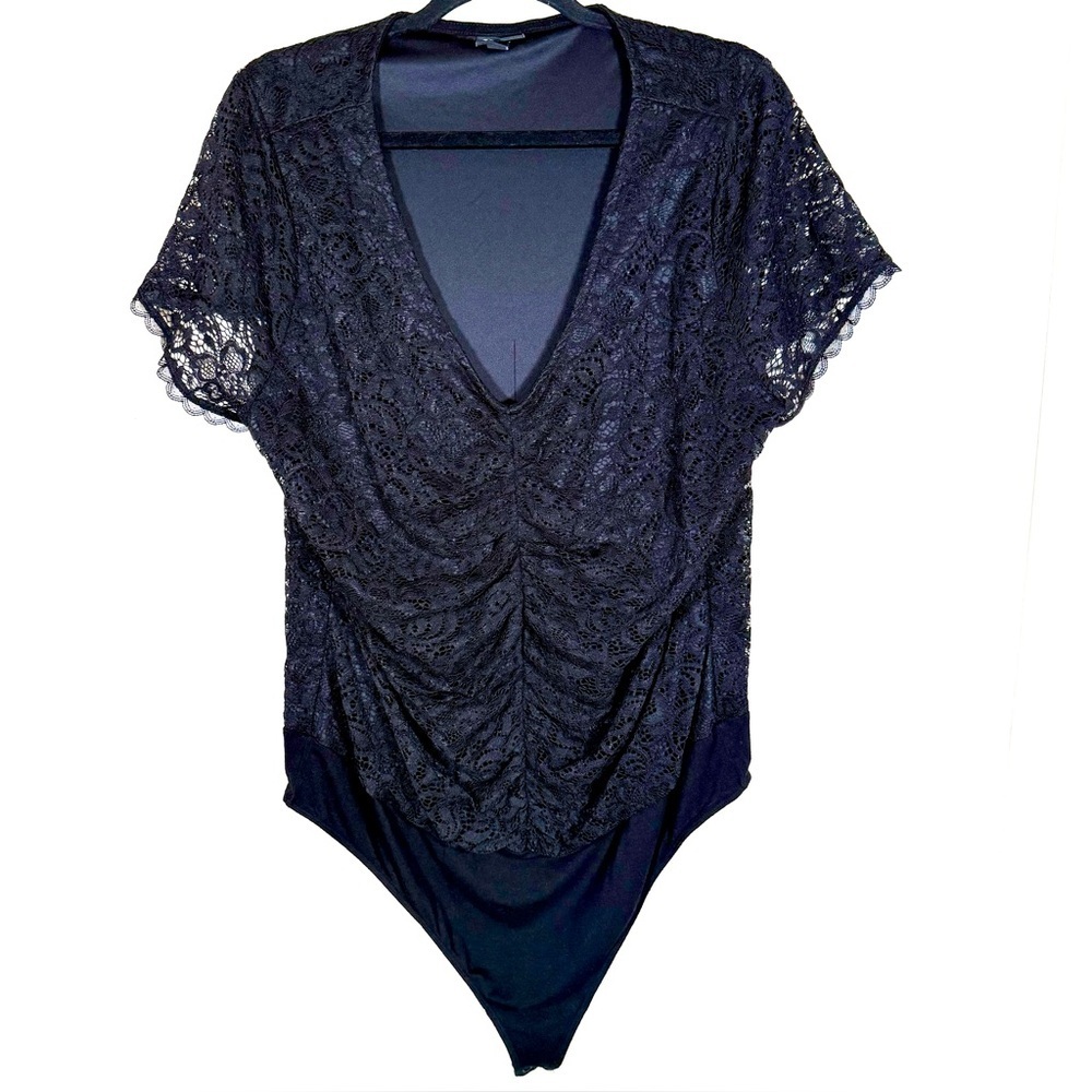 Torrid Cinch Front Short Sleeve Lace Bodysuit Size 2X